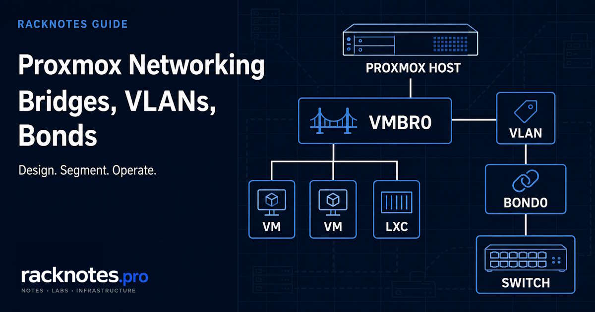 Proxmox networking primitives — bridges, VLANs, bonds decision visual