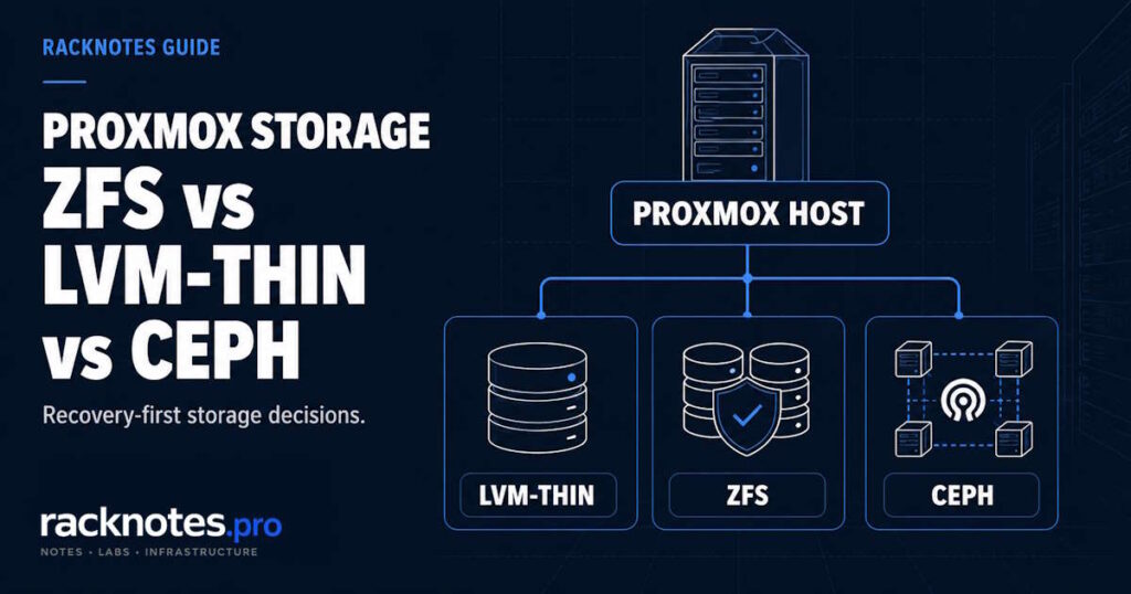 Proxmox Storage: ZFS vs LVM-thin vs Ceph (2026 Guide)