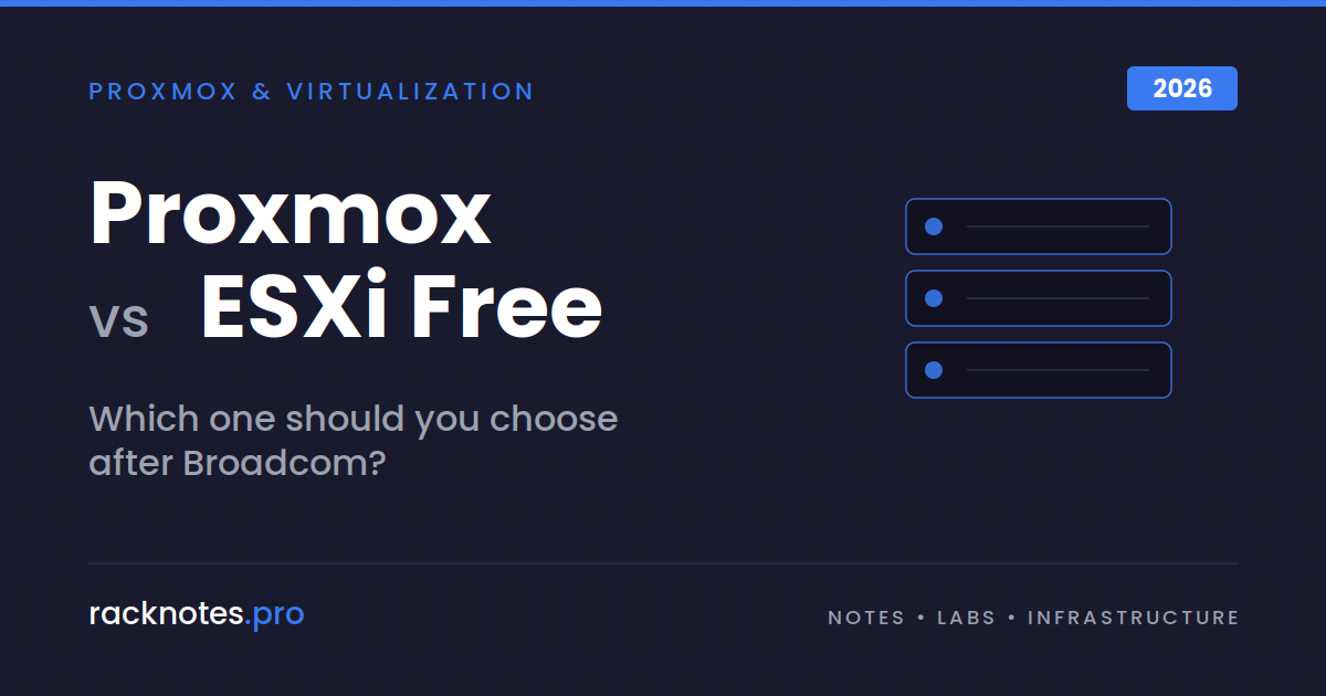Proxmox vs ESXi Free 2026 comparison