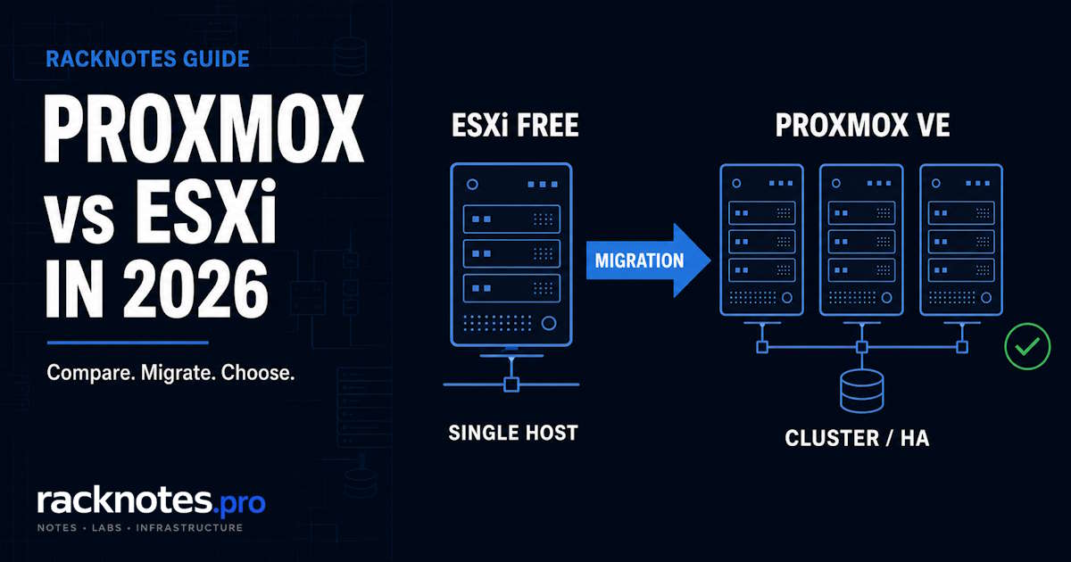Proxmox vs ESXi Free 2026 comparison