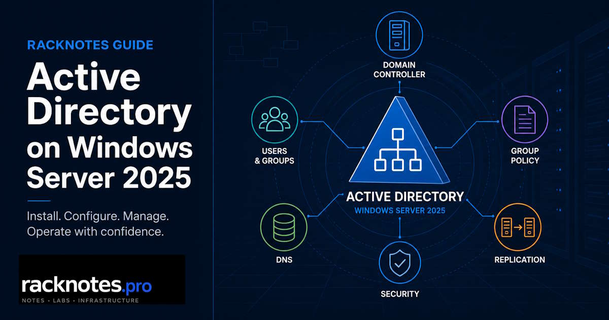 Active Directory Guides - installation, structure, GPO, replication, and troubleshooting on Windows Server 2025