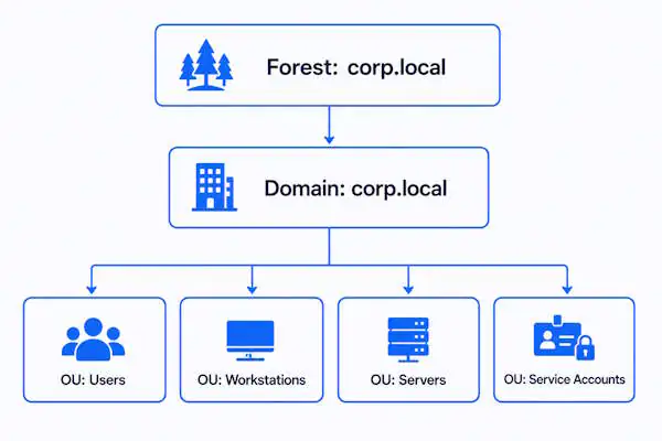 Recommended Active Directory structure for SMB: one forest, one domain, four flat OUs