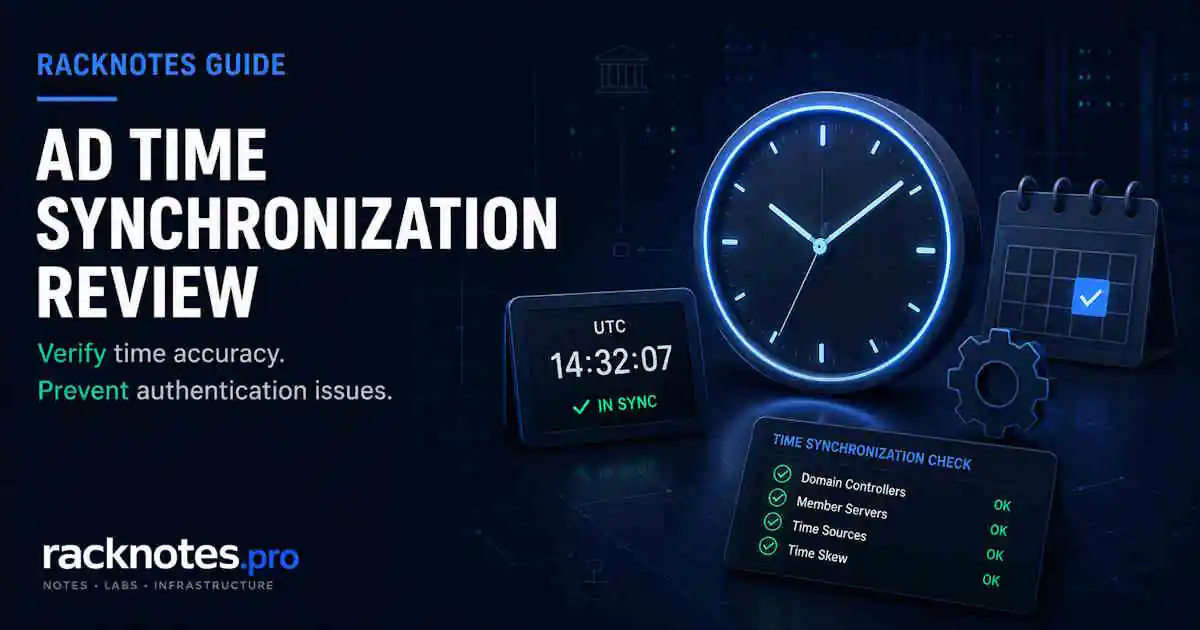 (image)Active Directory time synchronization — fix PDC Emulator NTP, W32Time errors, and Kerberos clock skew on Windows Server 2025