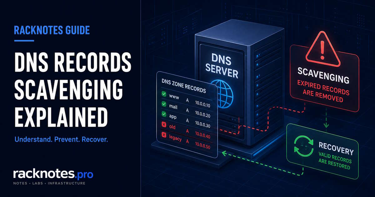 DNS scavenging deleted records recovery - Event ID 521 audit log and recovery steps on Windows Server