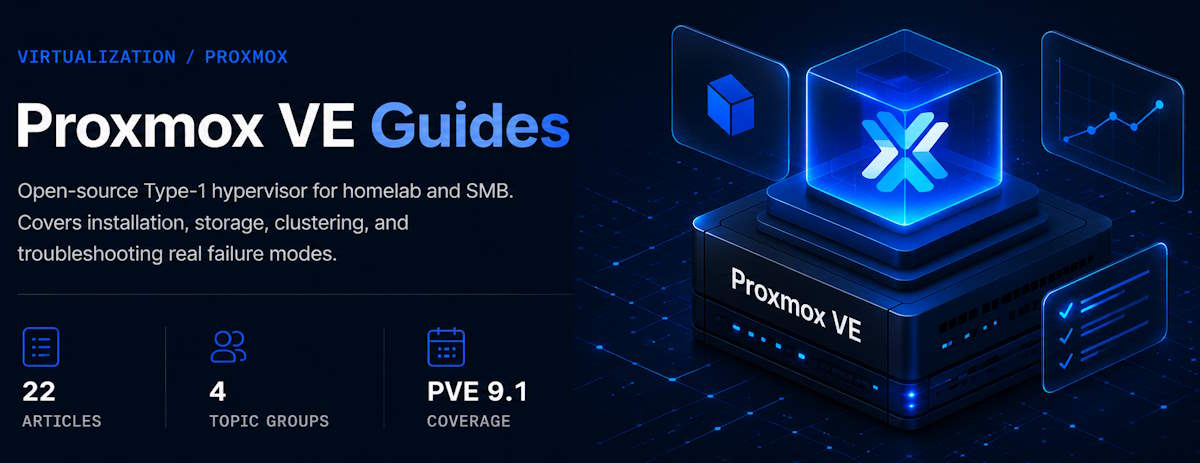 Proxmox VE Guides — installation, storage, clustering, and troubleshooting on PVE 9.1