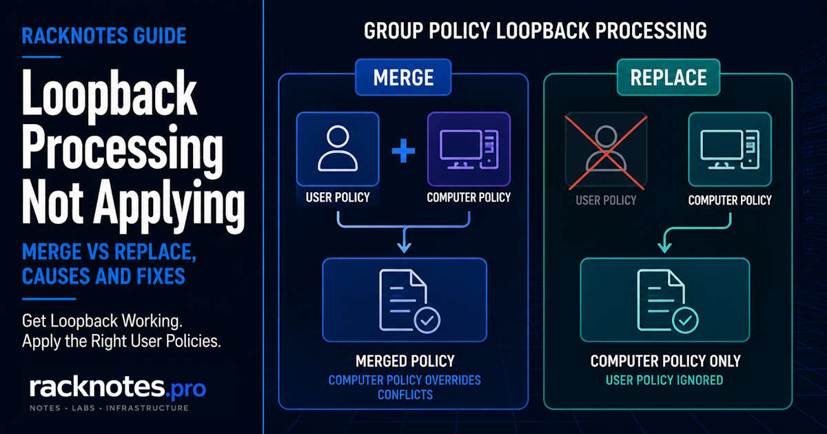 Group Policy loopback processing not applying: Merge vs Replace modes for User Configuration settings