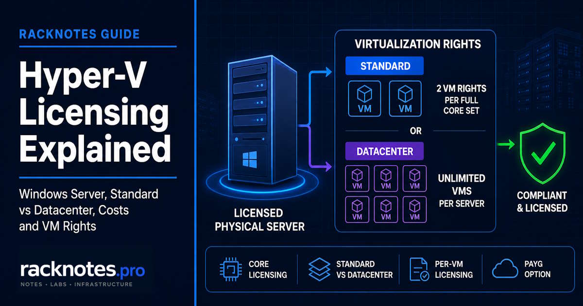 Hyper-V licensing: Standard vs Datacenter core requirements