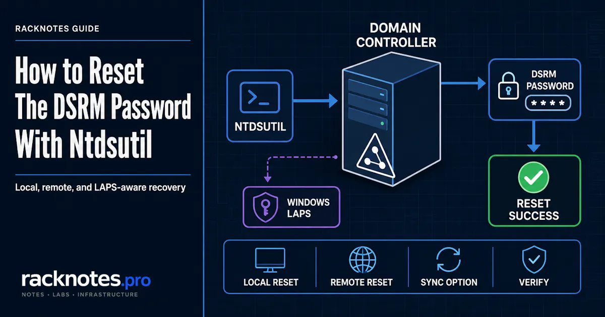 Reset DSRM password with Ntdsutil on a local or remote domain controller