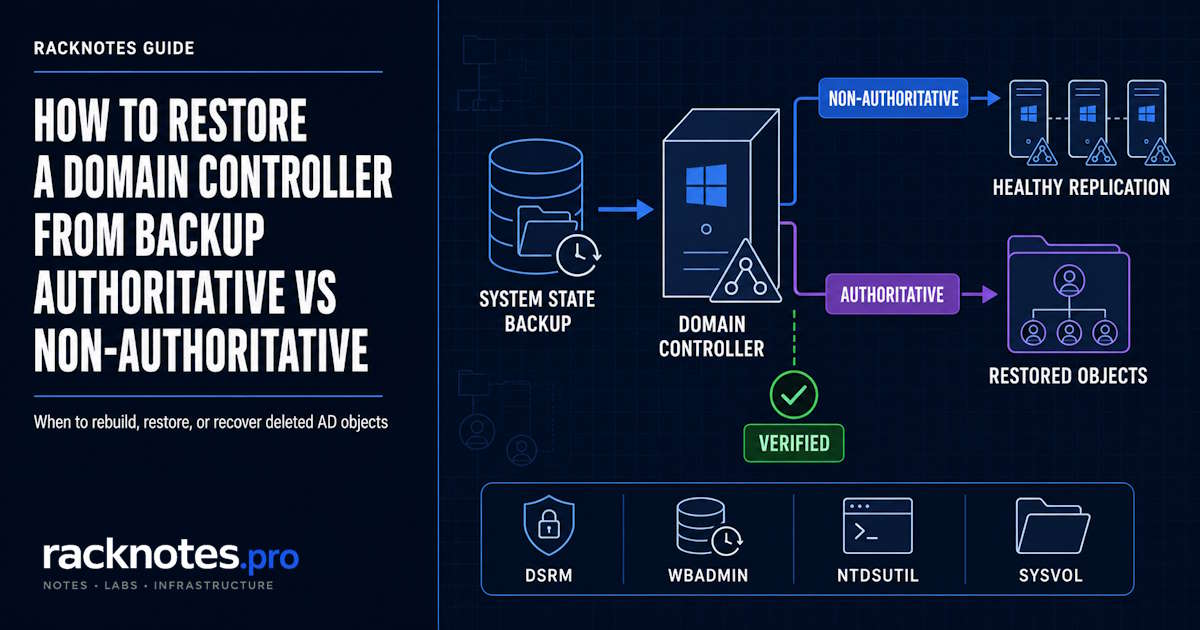 Restore a domain controller from backup: authoritative vs non-authoritative AD DS restore guide