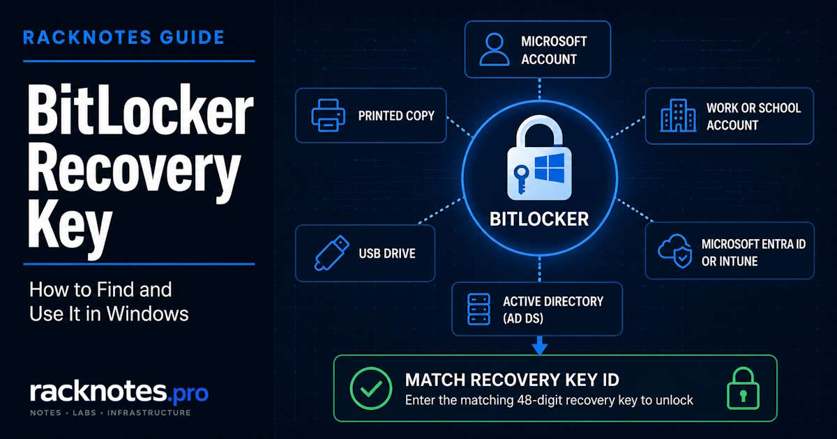BitLocker recovery key illustration for Windows drive encryption