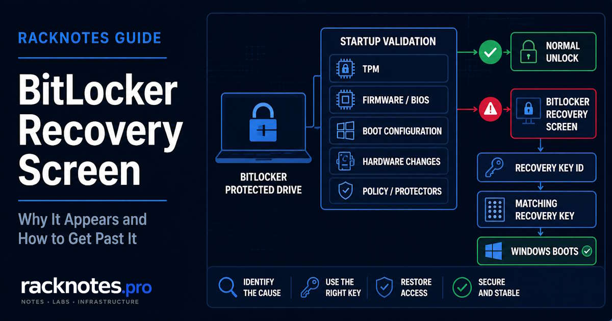 BitLocker recovery screen troubleshooting on Windows startup