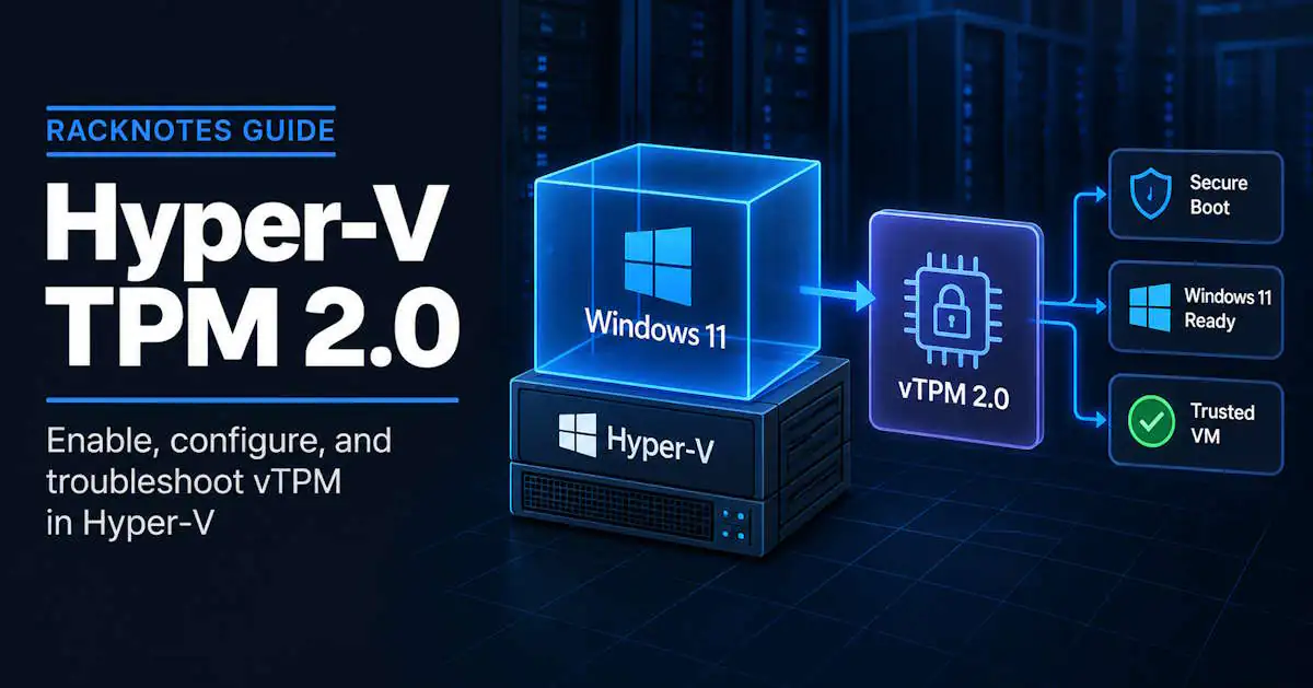Hyper-V TPM 2.0 settings: enabling a virtual TPM on a Generation 2 VM for Windows 11